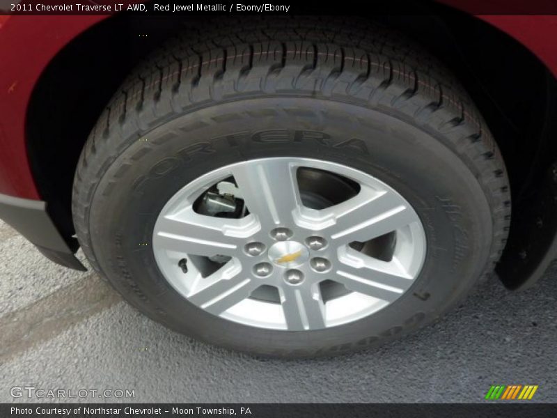 Red Jewel Metallic / Ebony/Ebony 2011 Chevrolet Traverse LT AWD