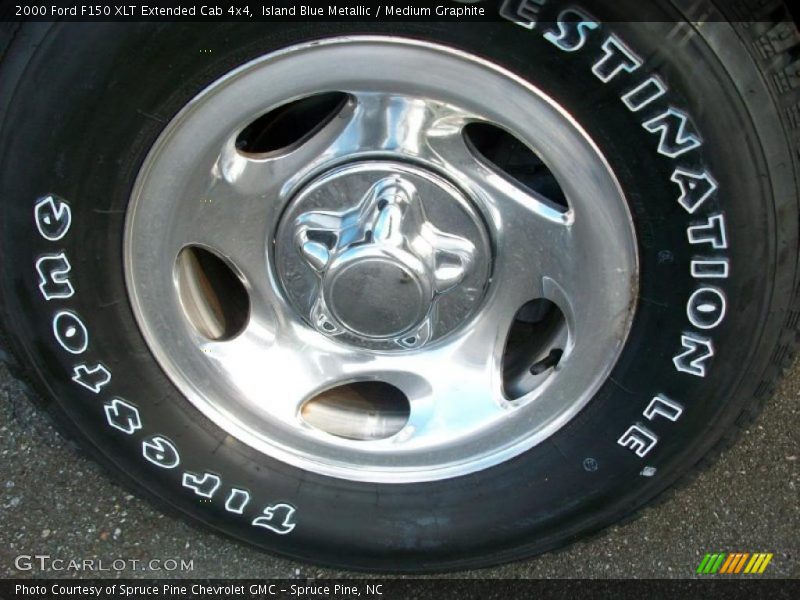 Island Blue Metallic / Medium Graphite 2000 Ford F150 XLT Extended Cab 4x4
