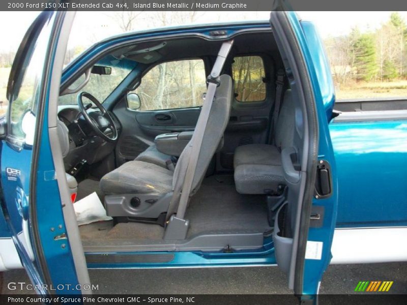 Island Blue Metallic / Medium Graphite 2000 Ford F150 XLT Extended Cab 4x4