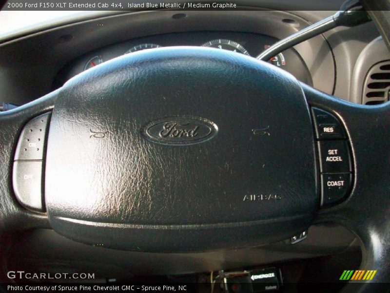Island Blue Metallic / Medium Graphite 2000 Ford F150 XLT Extended Cab 4x4