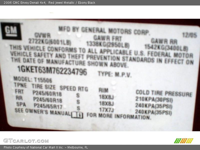 Red Jewel Metallic / Ebony Black 2006 GMC Envoy Denali 4x4