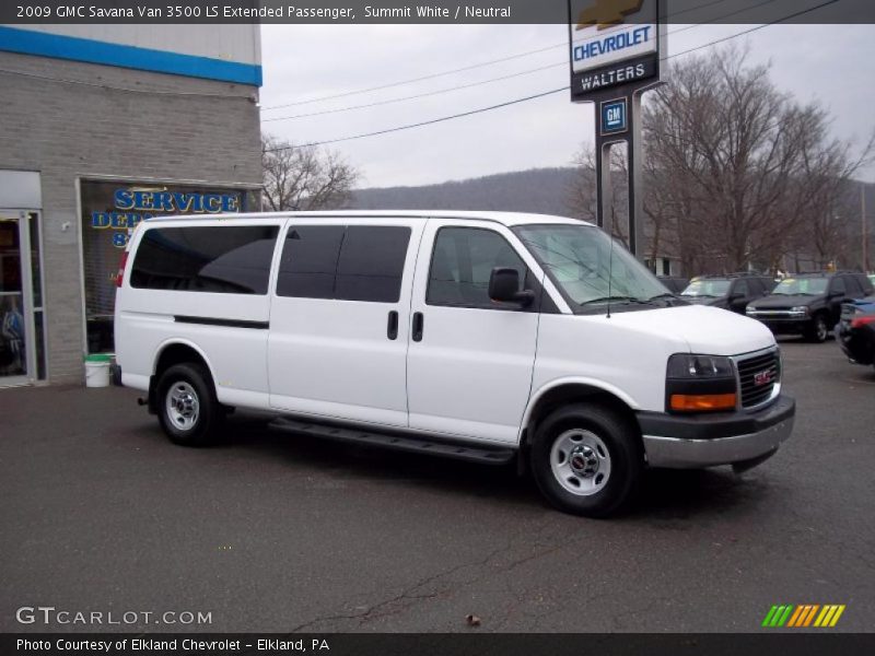Summit White / Neutral 2009 GMC Savana Van 3500 LS Extended Passenger