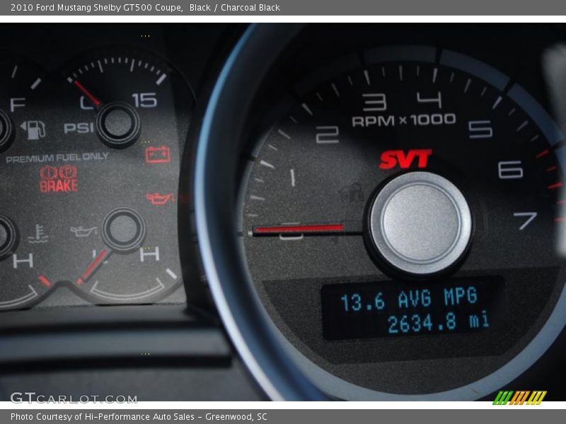 Black / Charcoal Black 2010 Ford Mustang Shelby GT500 Coupe