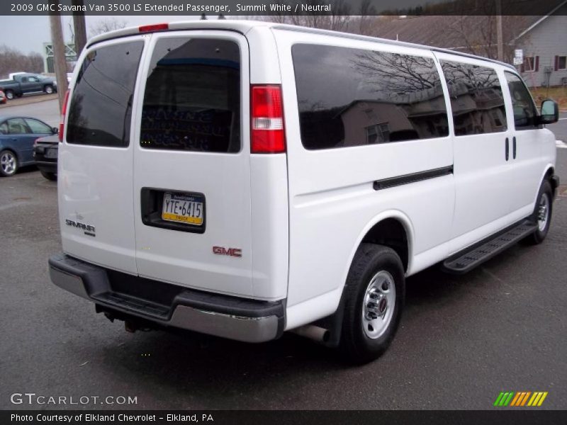 Summit White / Neutral 2009 GMC Savana Van 3500 LS Extended Passenger
