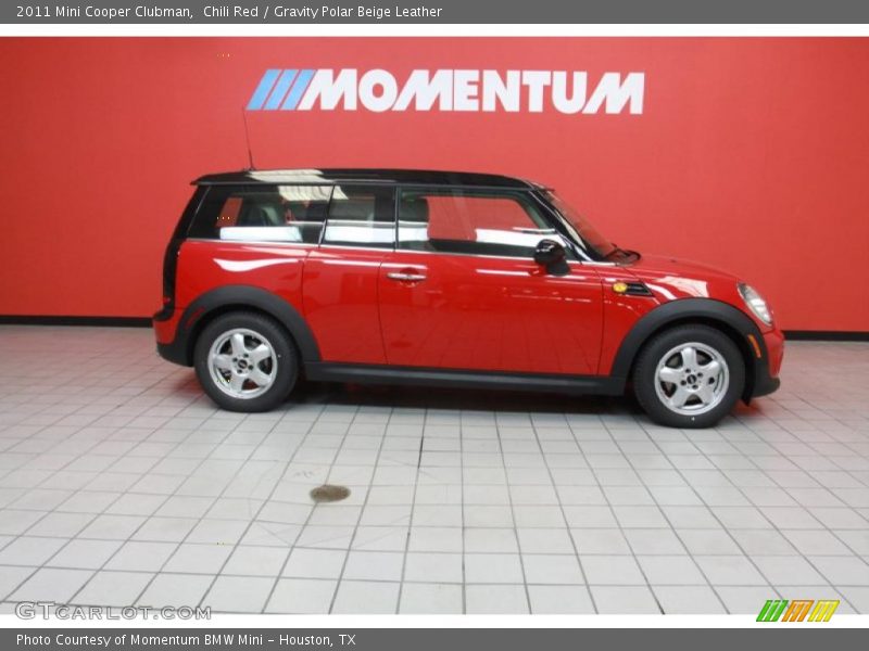 Chili Red / Gravity Polar Beige Leather 2011 Mini Cooper Clubman