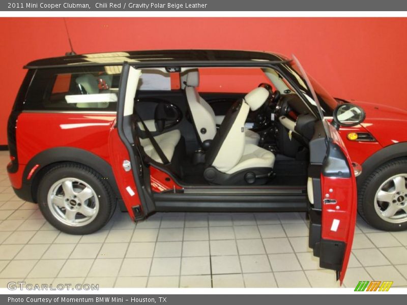 Chili Red / Gravity Polar Beige Leather 2011 Mini Cooper Clubman