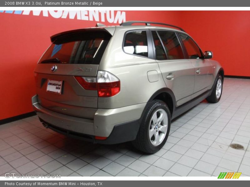 Platinum Bronze Metallic / Beige 2008 BMW X3 3.0si