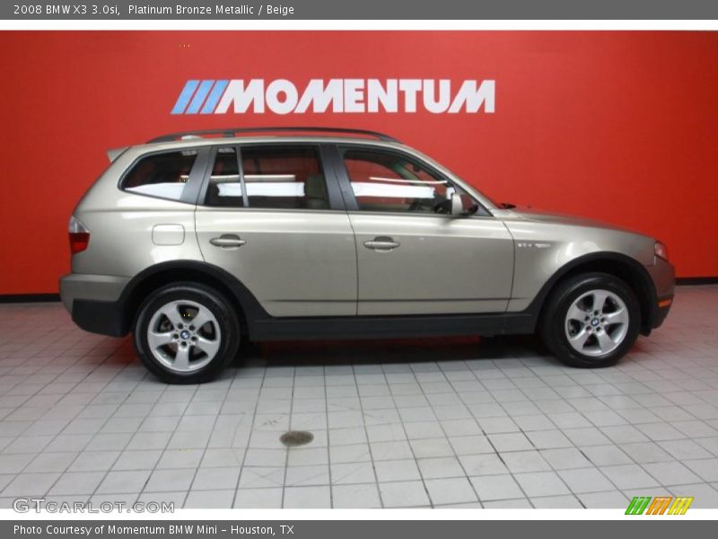 Platinum Bronze Metallic / Beige 2008 BMW X3 3.0si