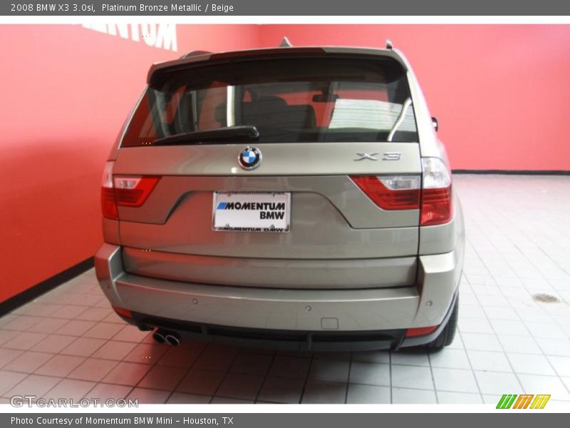Platinum Bronze Metallic / Beige 2008 BMW X3 3.0si