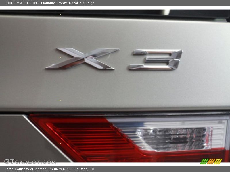 Platinum Bronze Metallic / Beige 2008 BMW X3 3.0si
