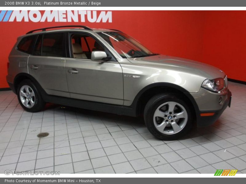 Platinum Bronze Metallic / Beige 2008 BMW X3 3.0si