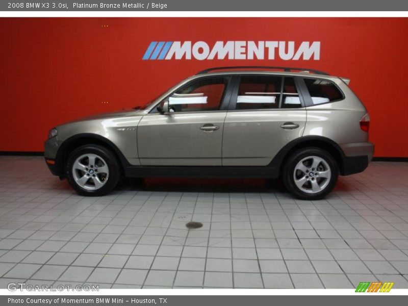 Platinum Bronze Metallic / Beige 2008 BMW X3 3.0si