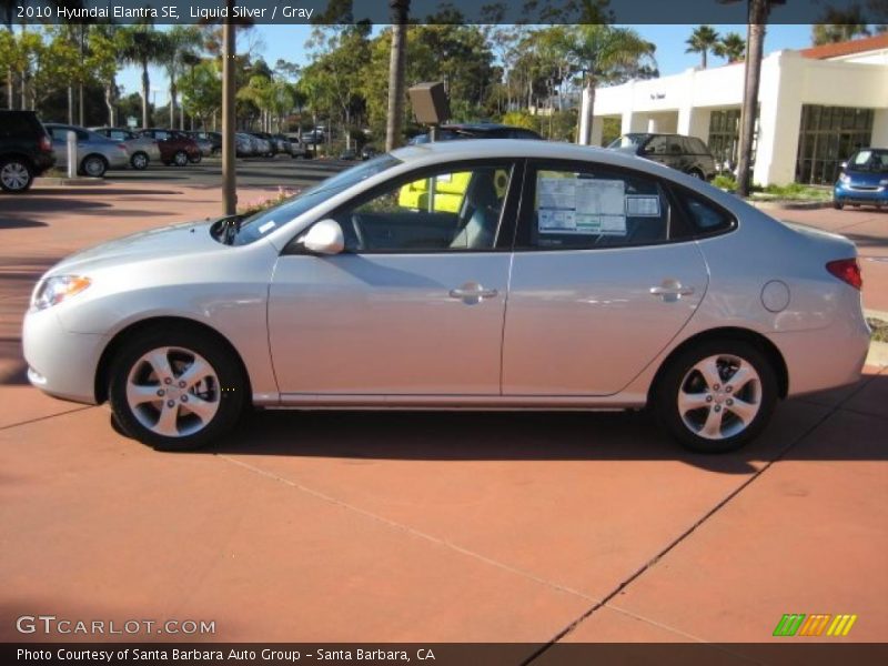 Liquid Silver / Gray 2010 Hyundai Elantra SE