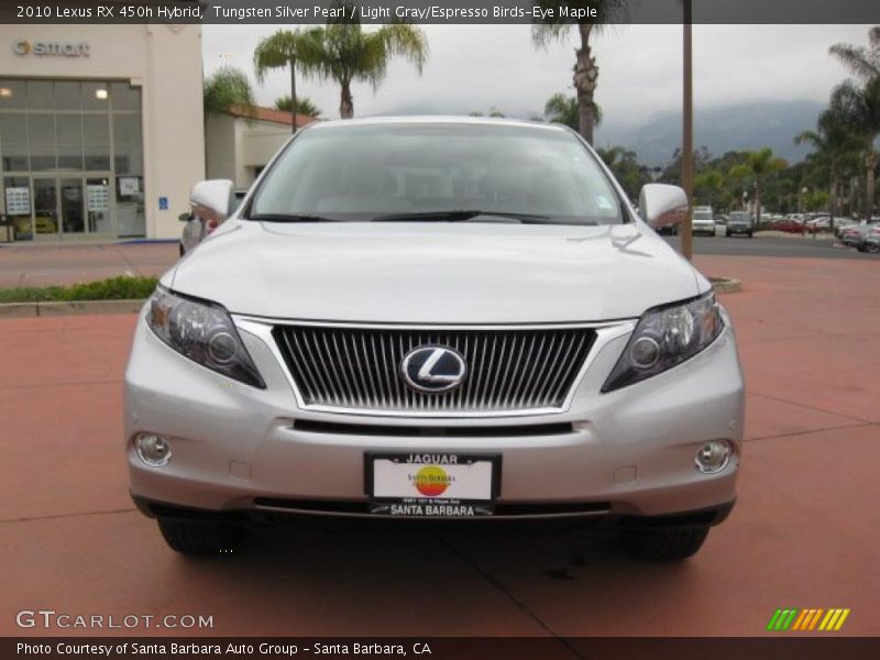 Tungsten Silver Pearl / Light Gray/Espresso Birds-Eye Maple 2010 Lexus RX 450h Hybrid