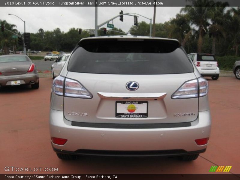 Tungsten Silver Pearl / Light Gray/Espresso Birds-Eye Maple 2010 Lexus RX 450h Hybrid