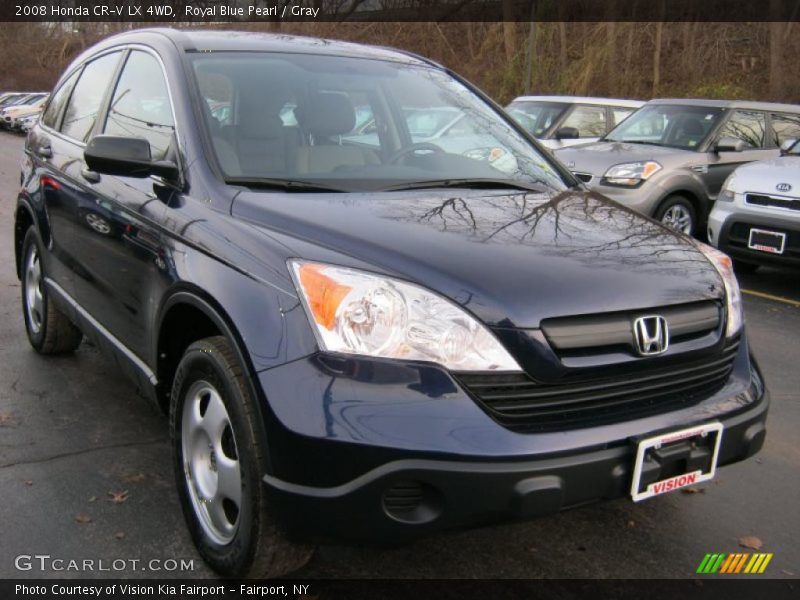 Royal Blue Pearl / Gray 2008 Honda CR-V LX 4WD