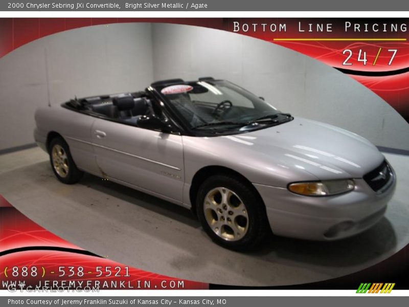 Bright Silver Metallic / Agate 2000 Chrysler Sebring JXi Convertible