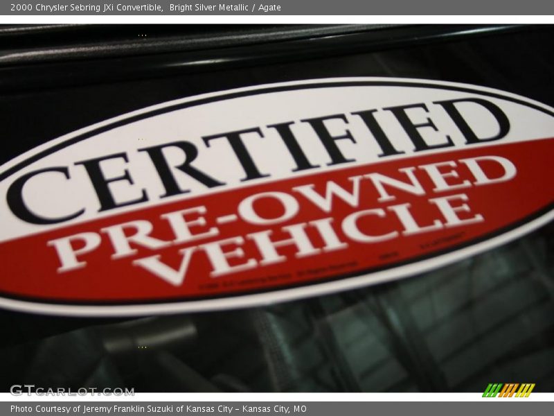 Bright Silver Metallic / Agate 2000 Chrysler Sebring JXi Convertible