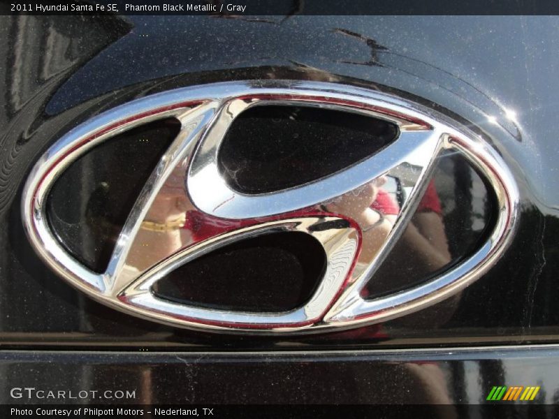 Phantom Black Metallic / Gray 2011 Hyundai Santa Fe SE