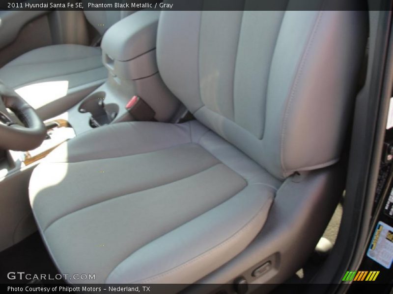 Phantom Black Metallic / Gray 2011 Hyundai Santa Fe SE