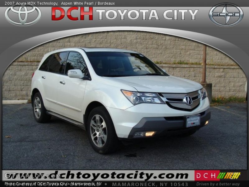 Aspen White Pearl / Bordeaux 2007 Acura MDX Technology
