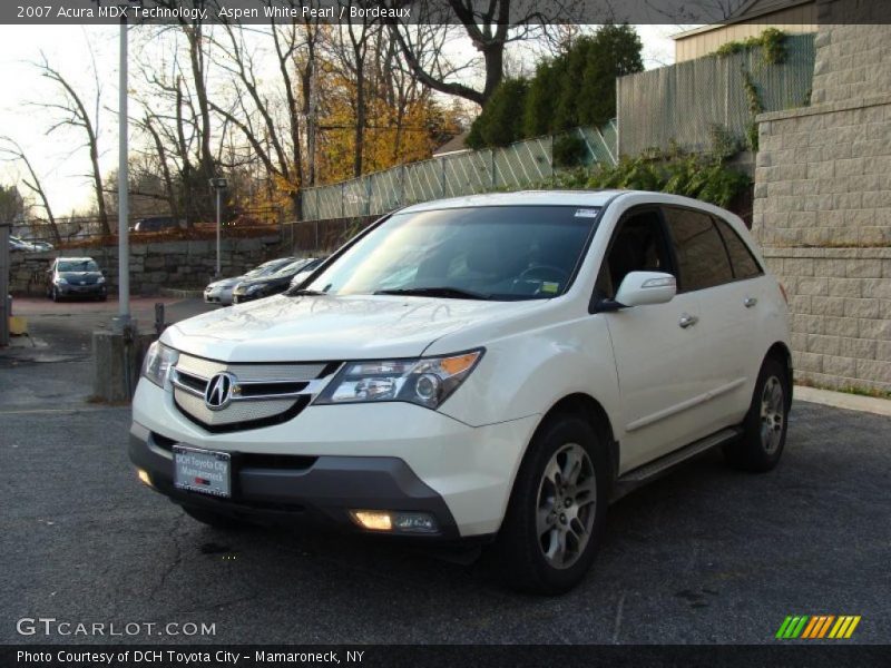 Aspen White Pearl / Bordeaux 2007 Acura MDX Technology