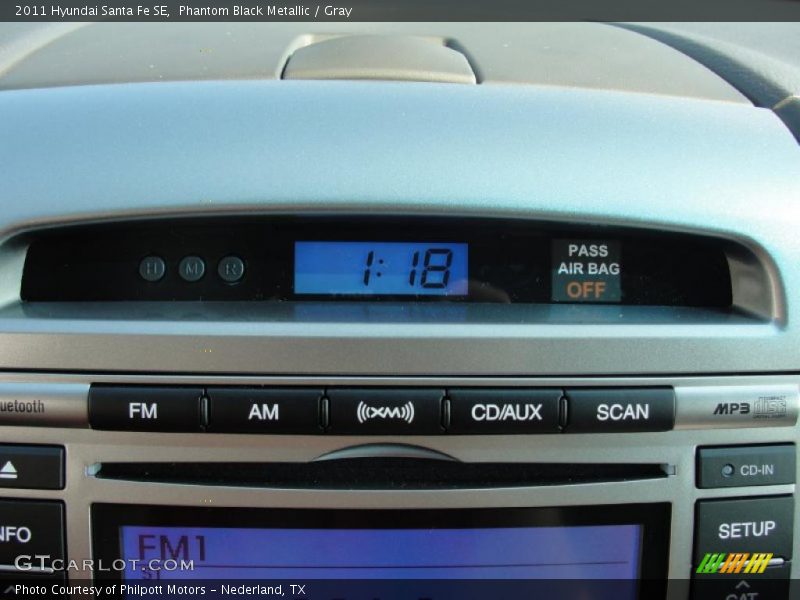 Phantom Black Metallic / Gray 2011 Hyundai Santa Fe SE