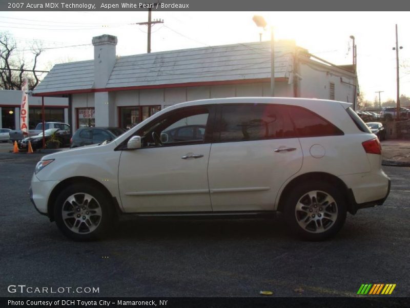 Aspen White Pearl / Bordeaux 2007 Acura MDX Technology
