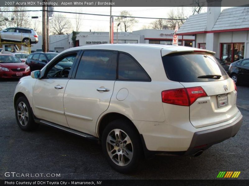 Aspen White Pearl / Bordeaux 2007 Acura MDX Technology