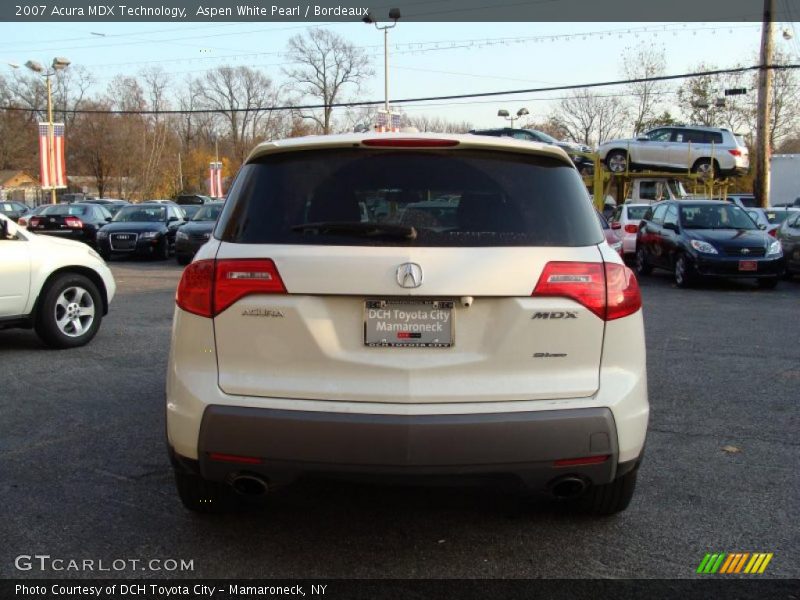 Aspen White Pearl / Bordeaux 2007 Acura MDX Technology
