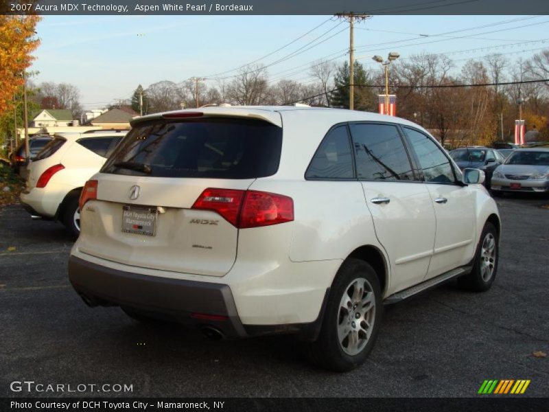 Aspen White Pearl / Bordeaux 2007 Acura MDX Technology