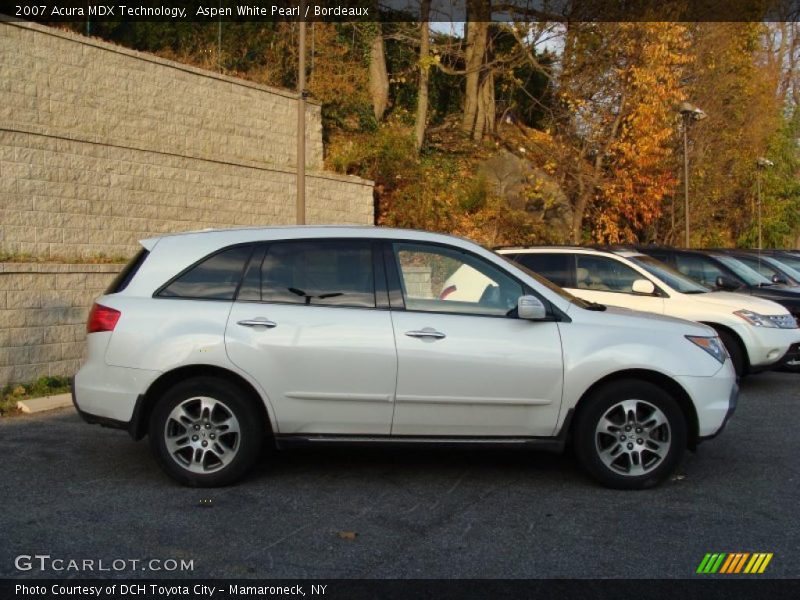 Aspen White Pearl / Bordeaux 2007 Acura MDX Technology