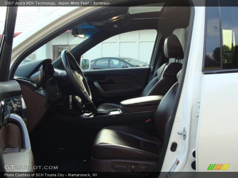 Aspen White Pearl / Bordeaux 2007 Acura MDX Technology