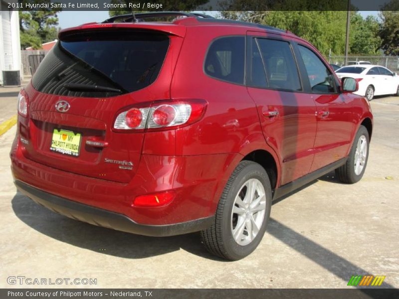Sonoran Red / Beige 2011 Hyundai Santa Fe Limited