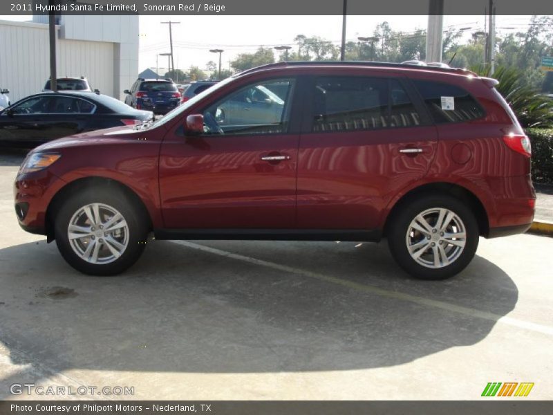 Sonoran Red / Beige 2011 Hyundai Santa Fe Limited