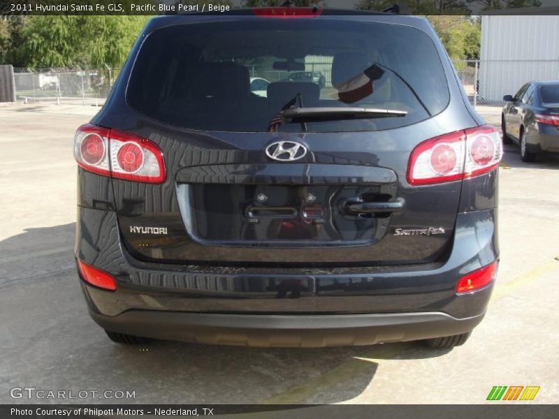 Pacific Blue Pearl / Beige 2011 Hyundai Santa Fe GLS