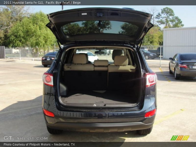 Pacific Blue Pearl / Beige 2011 Hyundai Santa Fe GLS