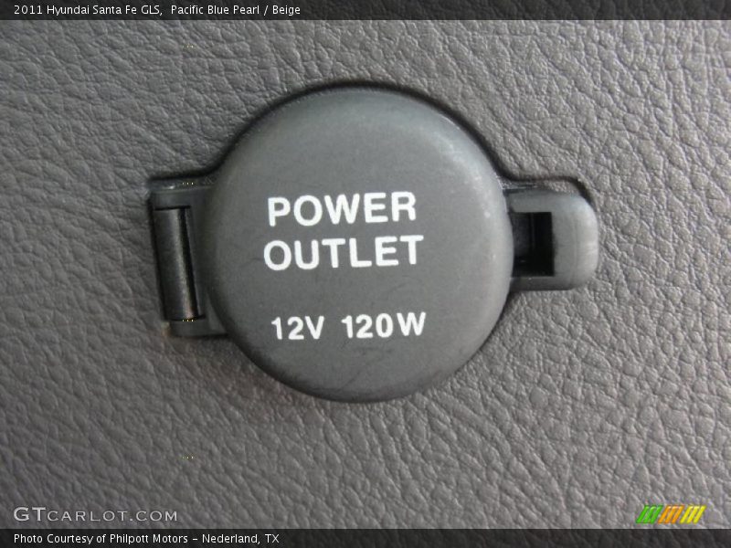 Pacific Blue Pearl / Beige 2011 Hyundai Santa Fe GLS