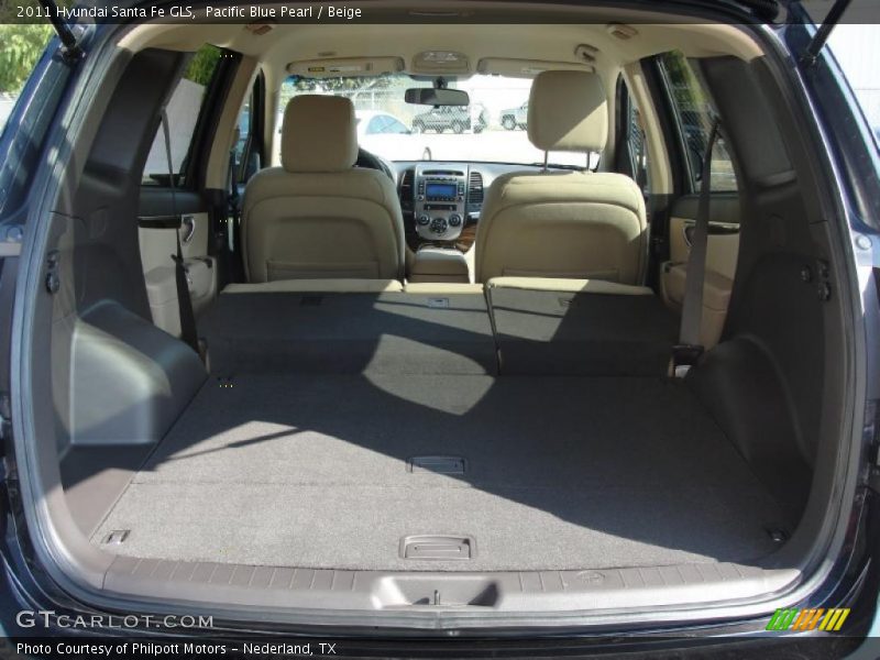 Pacific Blue Pearl / Beige 2011 Hyundai Santa Fe GLS