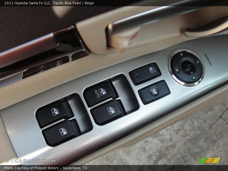 Pacific Blue Pearl / Beige 2011 Hyundai Santa Fe GLS