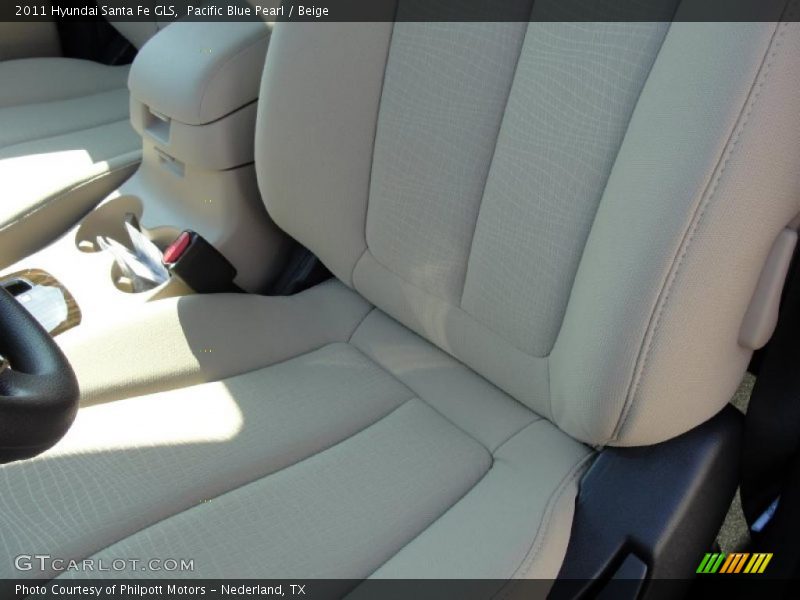 Pacific Blue Pearl / Beige 2011 Hyundai Santa Fe GLS