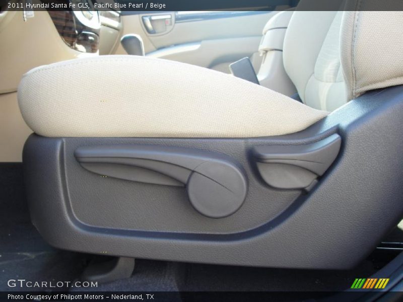 Pacific Blue Pearl / Beige 2011 Hyundai Santa Fe GLS