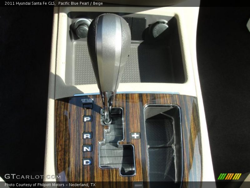 Pacific Blue Pearl / Beige 2011 Hyundai Santa Fe GLS
