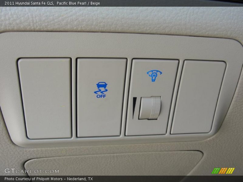 Pacific Blue Pearl / Beige 2011 Hyundai Santa Fe GLS