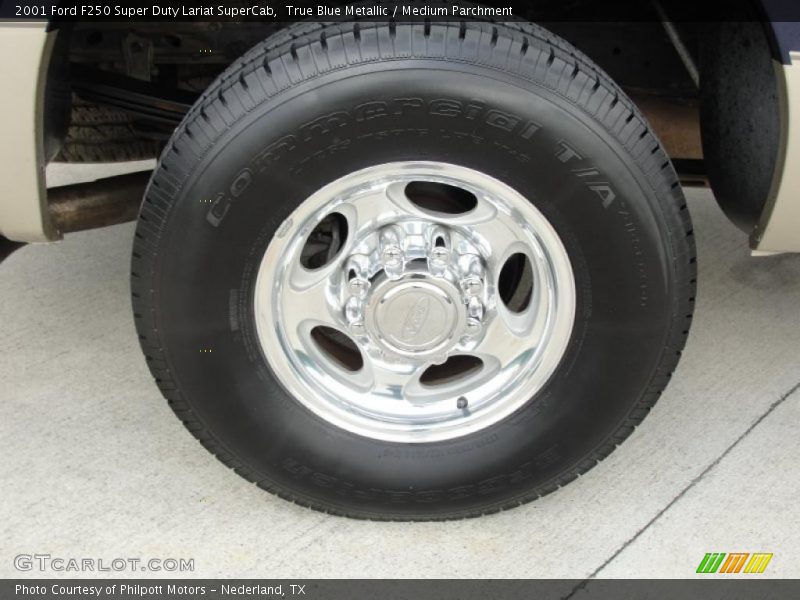 True Blue Metallic / Medium Parchment 2001 Ford F250 Super Duty Lariat SuperCab