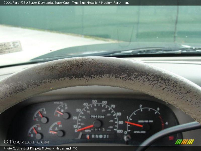 True Blue Metallic / Medium Parchment 2001 Ford F250 Super Duty Lariat SuperCab