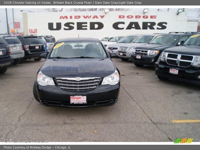 Brilliant Black Crystal Pearl / Dark Slate Gray/Light Slate Gray 2008 Chrysler Sebring LX Sedan