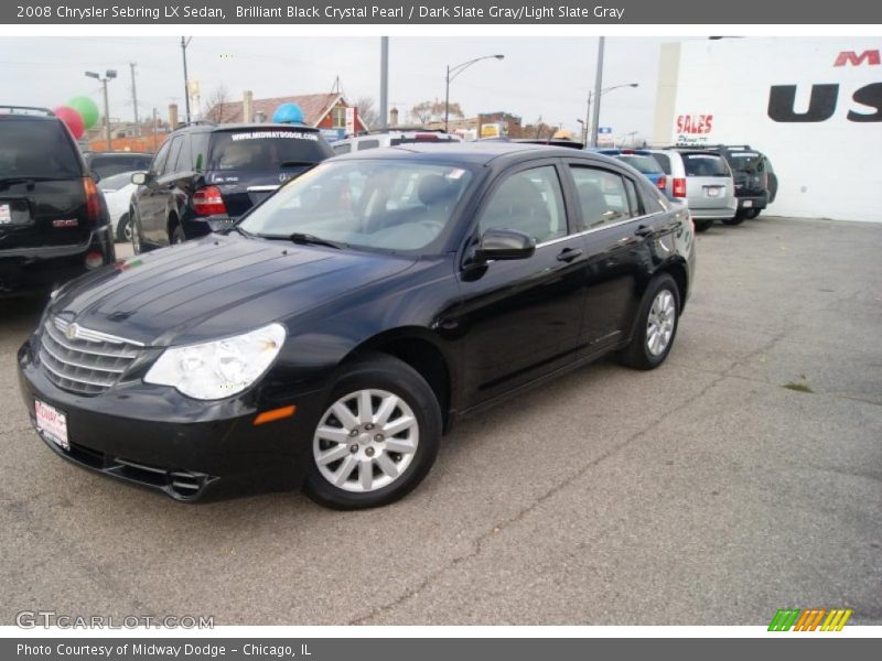 Brilliant Black Crystal Pearl / Dark Slate Gray/Light Slate Gray 2008 Chrysler Sebring LX Sedan