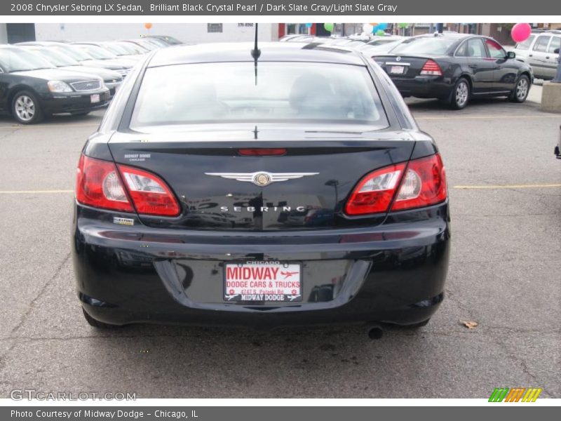 Brilliant Black Crystal Pearl / Dark Slate Gray/Light Slate Gray 2008 Chrysler Sebring LX Sedan