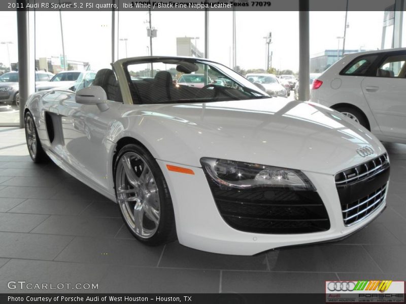 Ibis White / Black Fine Nappa Leather 2011 Audi R8 Spyder 5.2 FSI quattro